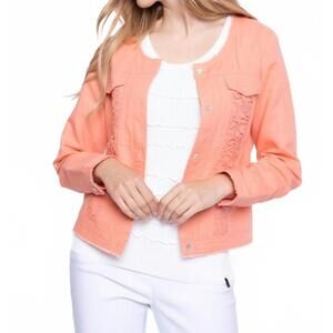 NEW PICADILLY sally lace trim jacket in pink